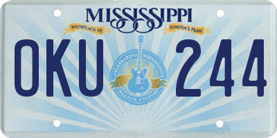 MS license plate OKU244