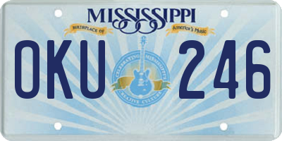 MS license plate OKU246