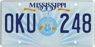 MS license plate OKU248