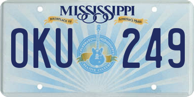 MS license plate OKU249