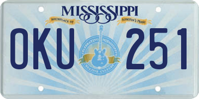 MS license plate OKU251