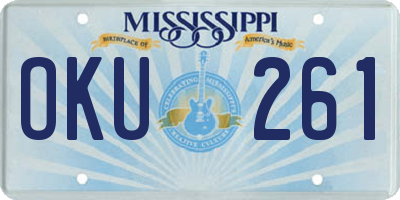 MS license plate OKU261