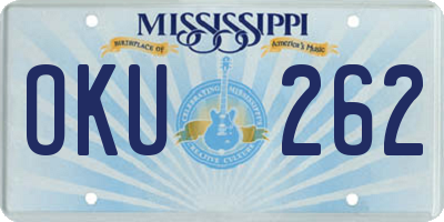 MS license plate OKU262