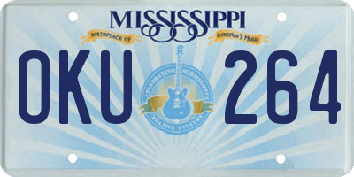 MS license plate OKU264