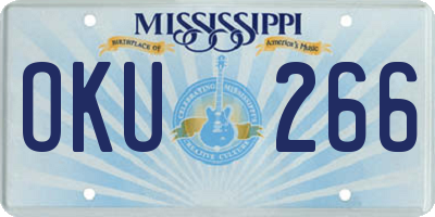 MS license plate OKU266
