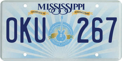 MS license plate OKU267