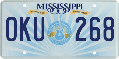 MS license plate OKU268