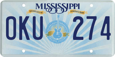 MS license plate OKU274