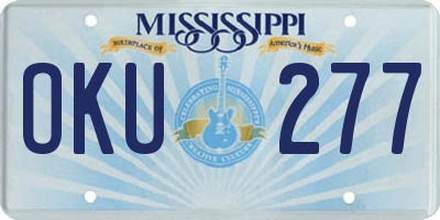 MS license plate OKU277