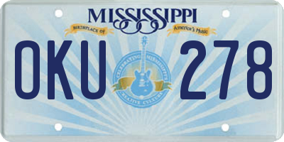 MS license plate OKU278