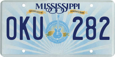 MS license plate OKU282