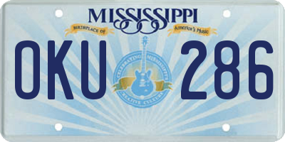 MS license plate OKU286