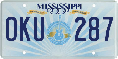 MS license plate OKU287