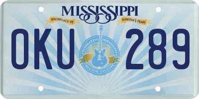 MS license plate OKU289