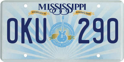 MS license plate OKU290