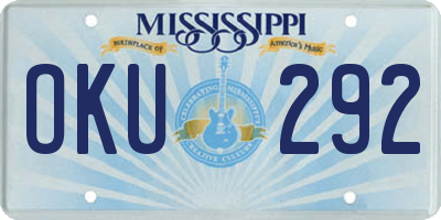 MS license plate OKU292