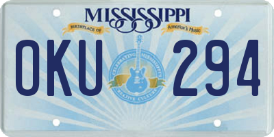 MS license plate OKU294