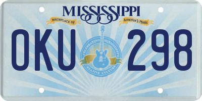 MS license plate OKU298
