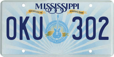 MS license plate OKU302