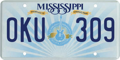 MS license plate OKU309