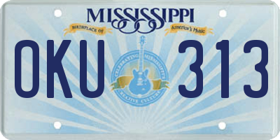 MS license plate OKU313