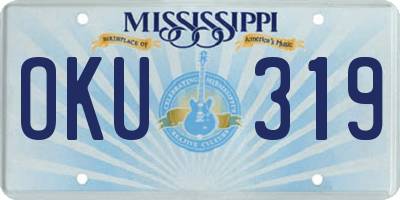MS license plate OKU319