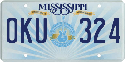 MS license plate OKU324