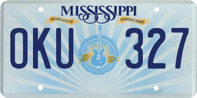 MS license plate OKU327
