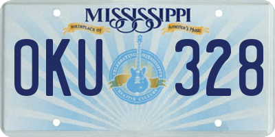 MS license plate OKU328