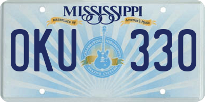 MS license plate OKU330