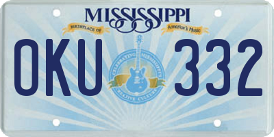 MS license plate OKU332