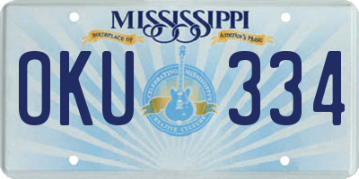 MS license plate OKU334