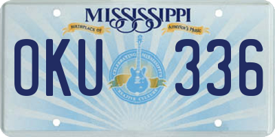 MS license plate OKU336