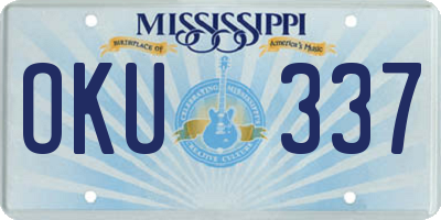 MS license plate OKU337