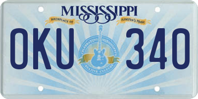 MS license plate OKU340