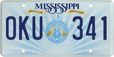 MS license plate OKU341