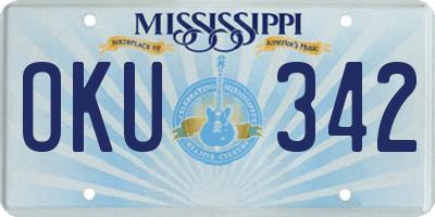 MS license plate OKU342
