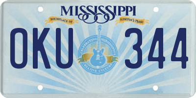 MS license plate OKU344