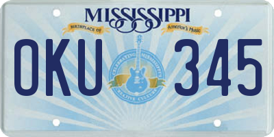 MS license plate OKU345