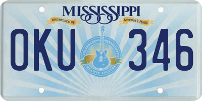 MS license plate OKU346