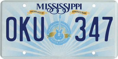MS license plate OKU347