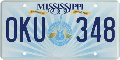 MS license plate OKU348