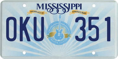 MS license plate OKU351