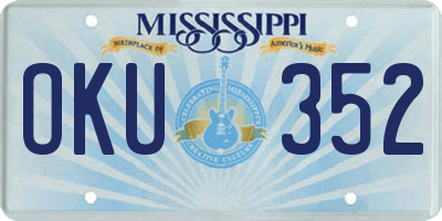 MS license plate OKU352