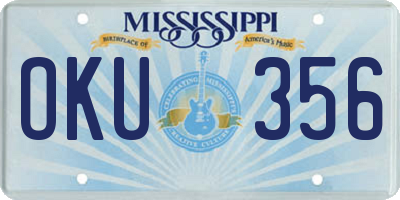 MS license plate OKU356