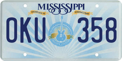 MS license plate OKU358