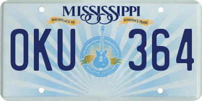 MS license plate OKU364