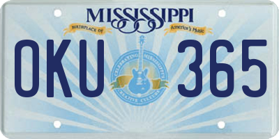 MS license plate OKU365