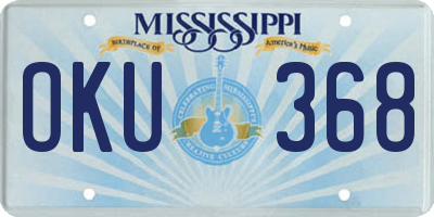 MS license plate OKU368
