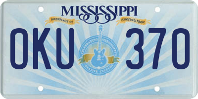MS license plate OKU370
